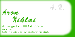 aron niklai business card